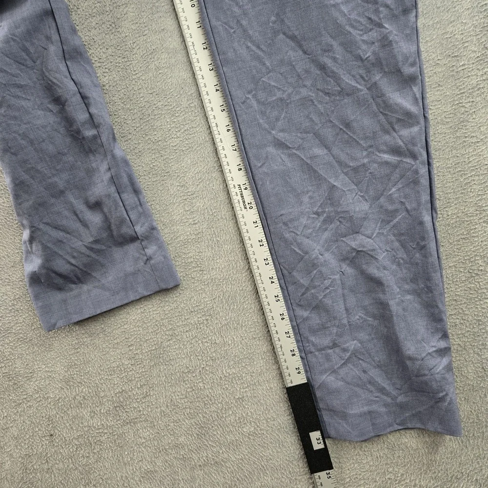 Lauren Ralph Men Pants 36W/34L Blue Wool Dress Pants‎ Total Comfort 33